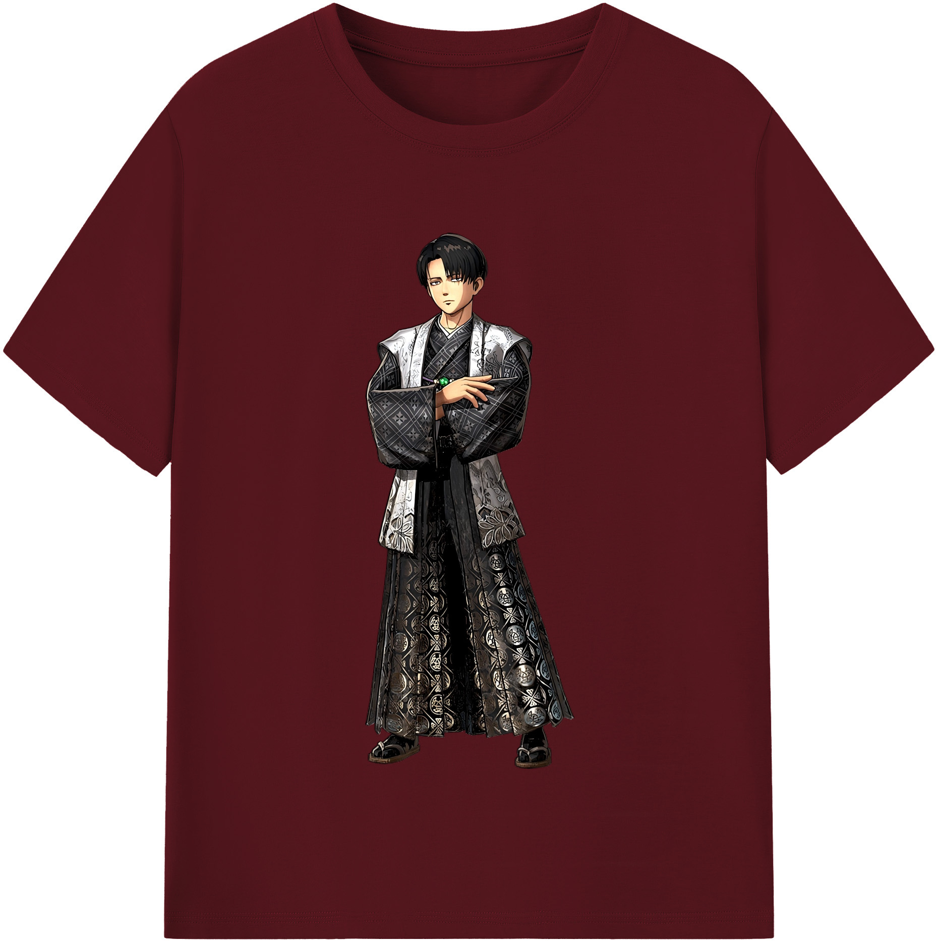 （画像用） 進撃の巨人 リヴァイ·アッカーマン Attack on Titan Levi Ackerman 綿100％半袖Tシャツ（フロントプリント）